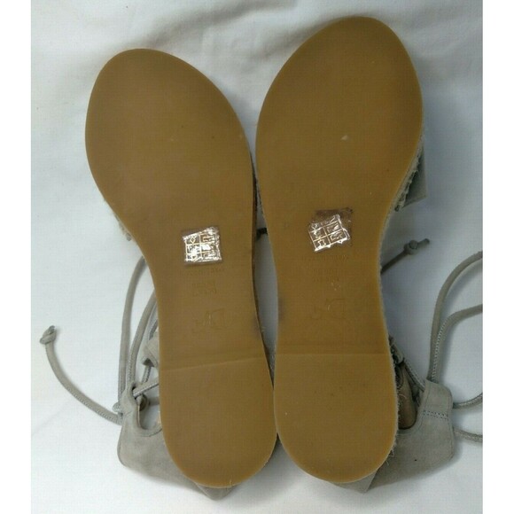 Diane Von Furstenberg Gray Suede Lace Up Sandals Size 6M EUC - Picture 6 of 7